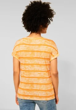 Street One Shirts*T-Shirt mit Batik Streifen sunset yellow