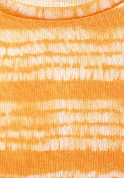 Street One Shirts*T-Shirt mit Batik Streifen sunset yellow