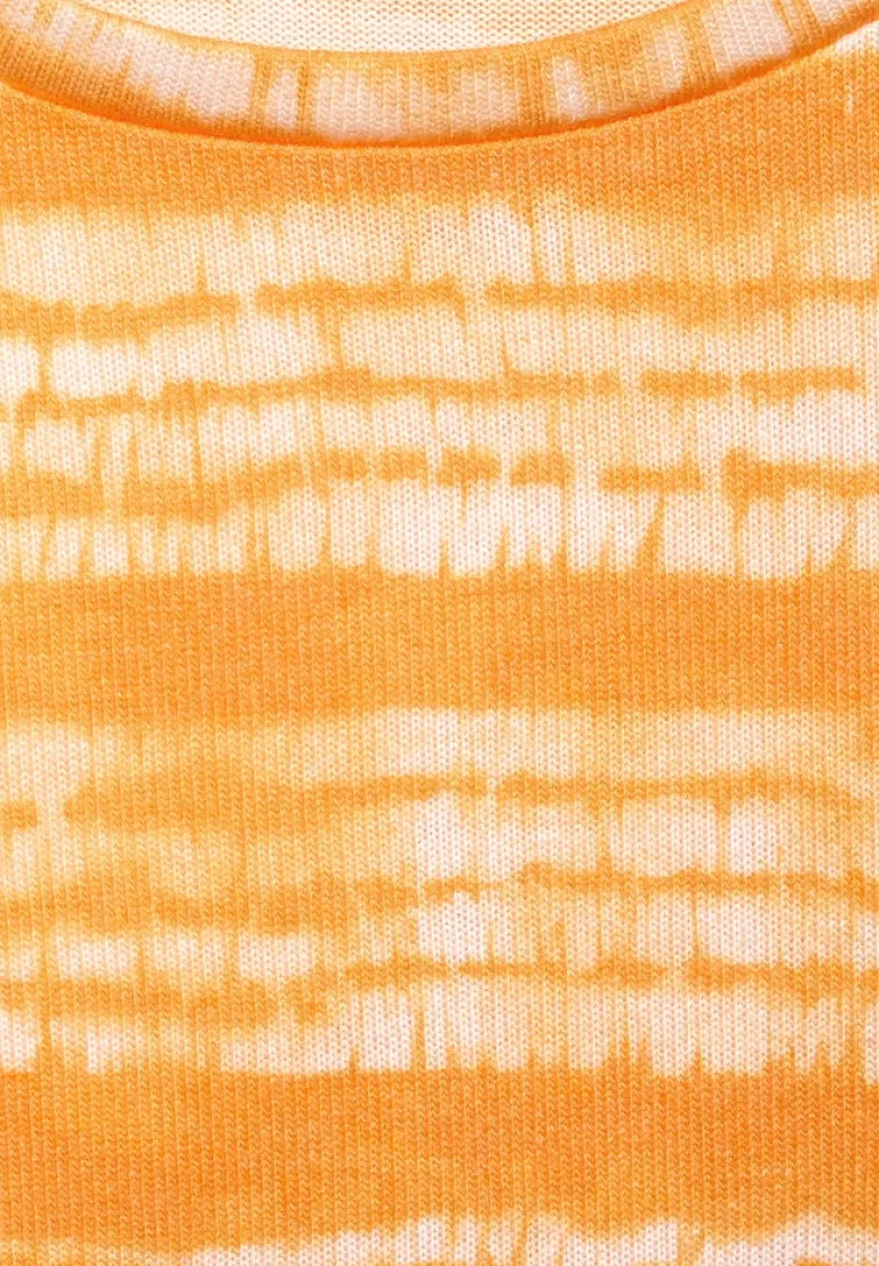Street One Shirts*T-Shirt mit Batik Streifen sunset yellow