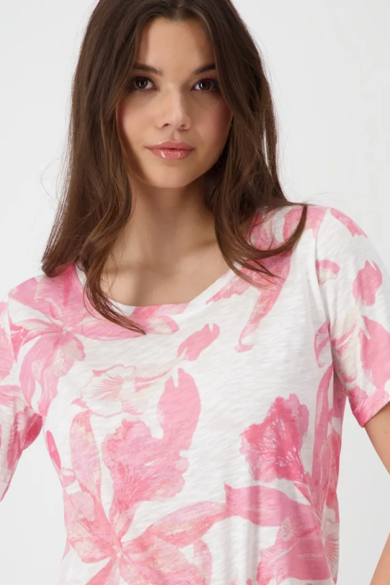 Monari Shirts*T-Shirt mit Blumen pink smoothie gemustert