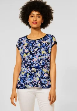 Street One Shirts*T-Shirt mit Blumen Print grand blue