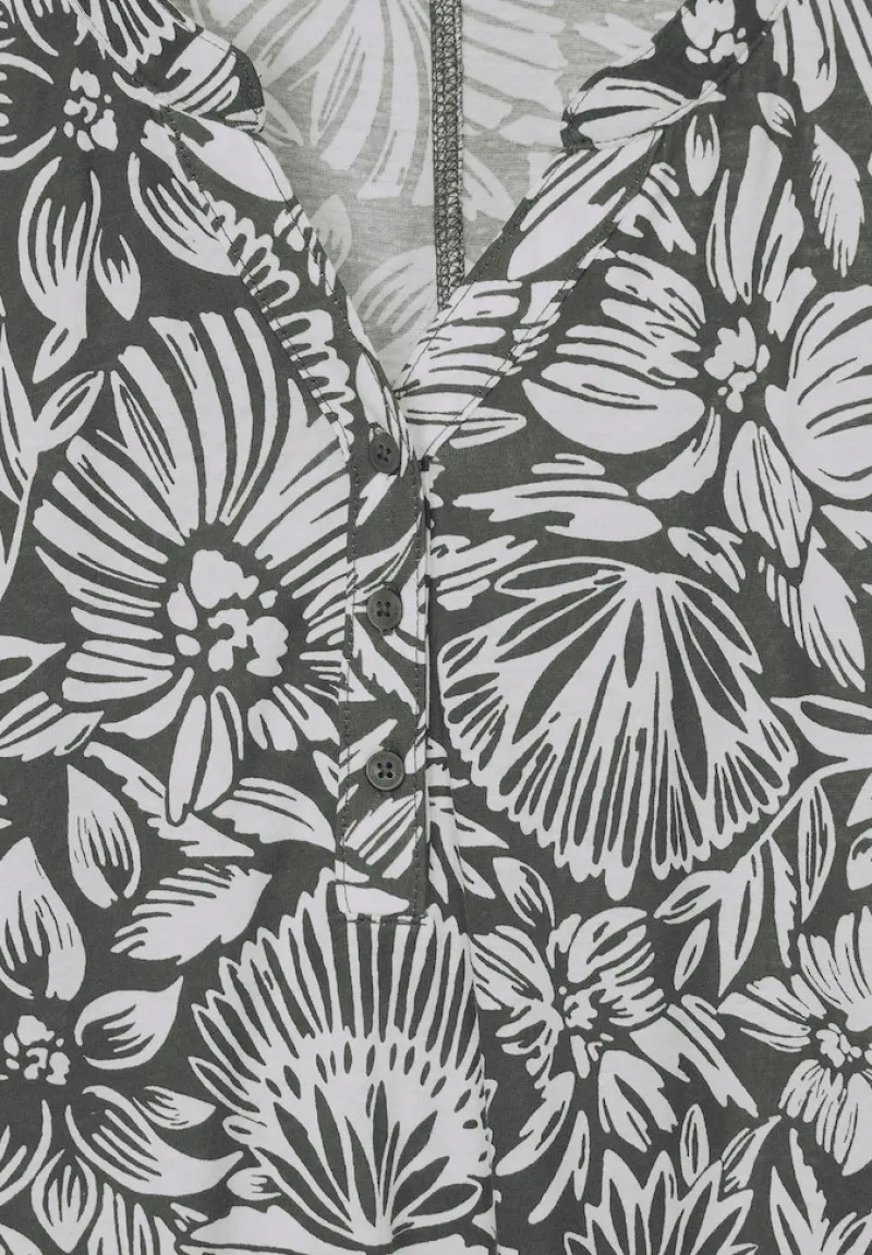 Cecil Shirts*T-Shirt mit Blumenmuster easy khaki
