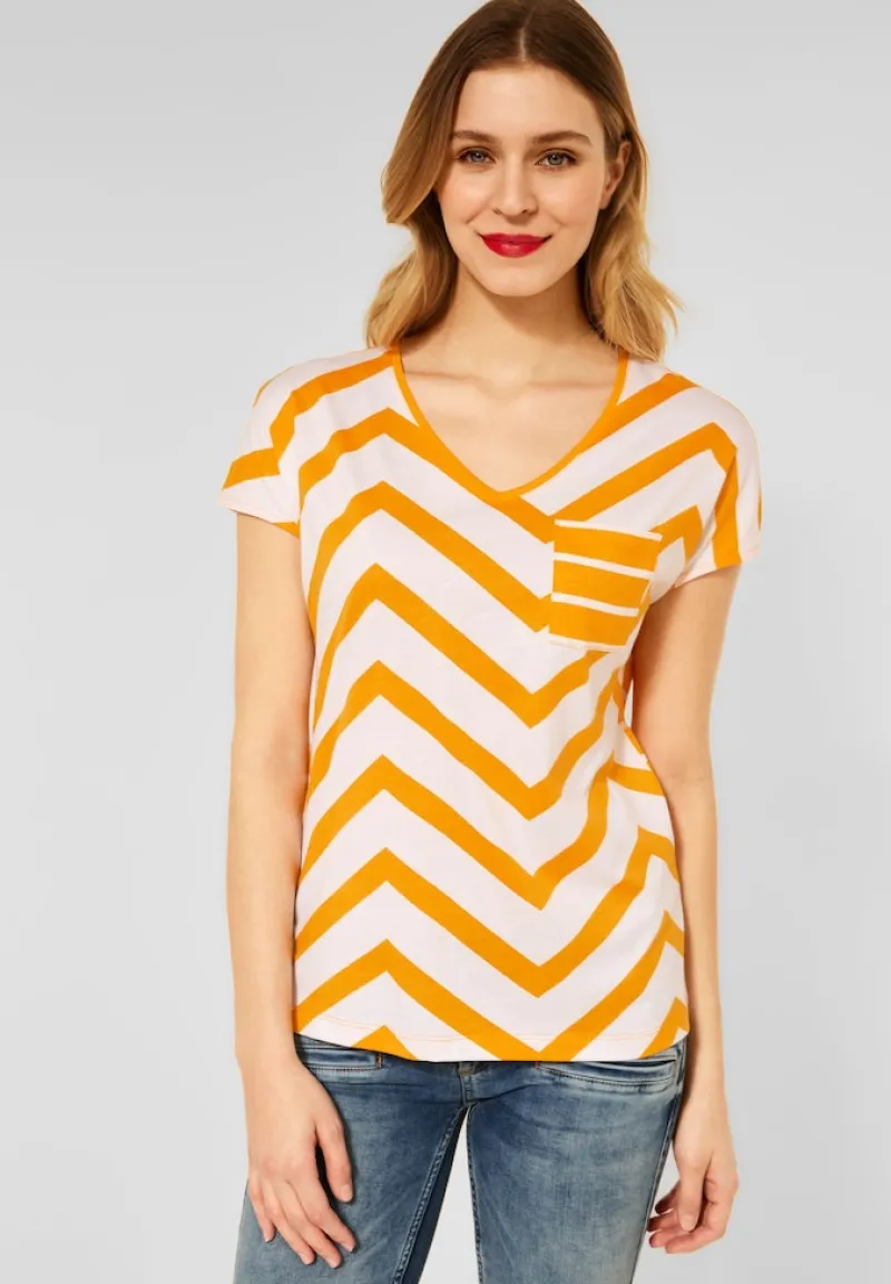 Street One Shirts*T-Shirt mit Brusttasche sunset yellow