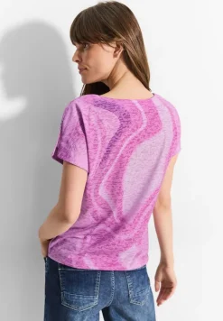 Cecil Shirts*T-Shirt mit Burn Out Look bloomy pink