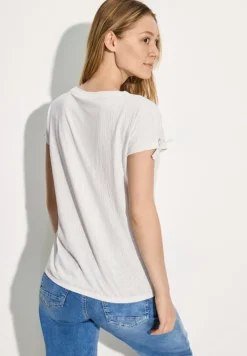 Cecil Shirts*T-Shirt mit Burn-Out Muster vanilla white