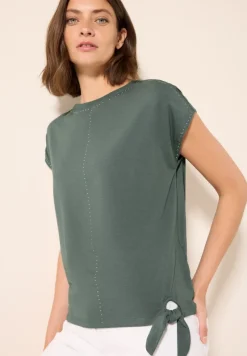 Cecil Shirts*T-Shirt mit Dekosteinen dark balmy khaki