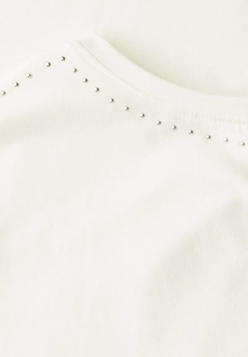 Cecil Shirts*T-Shirt mit Dekosteinen vanilla white