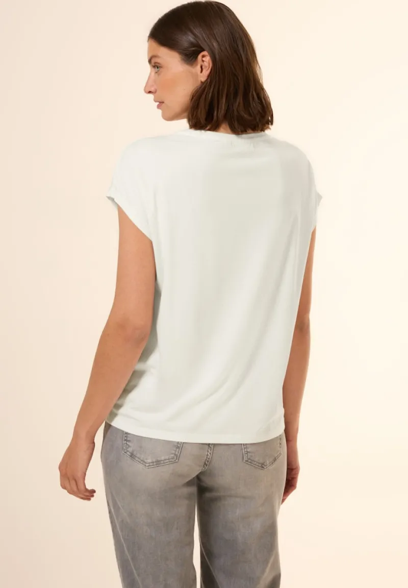 Cecil Shirts*T-Shirt mit Dekosteinen vanilla white