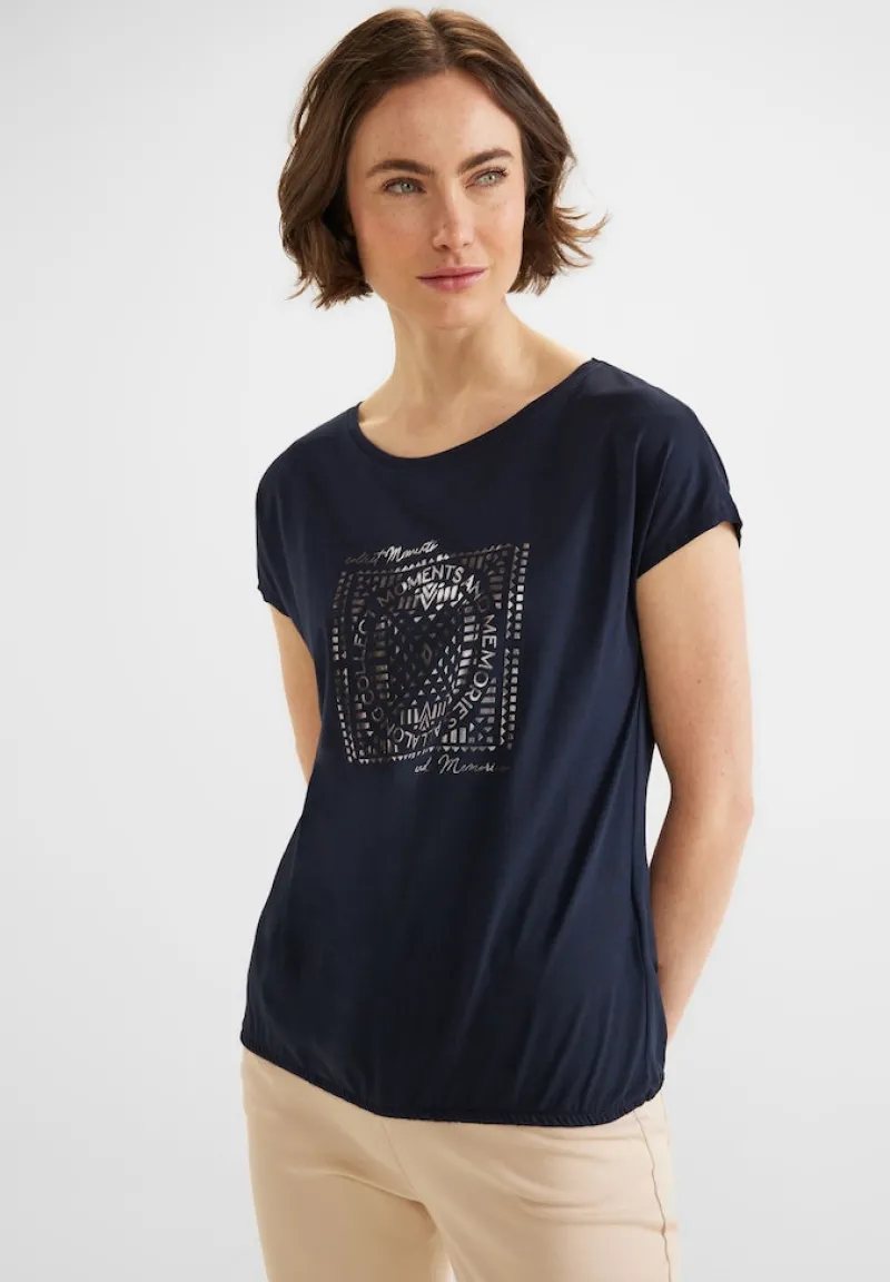 Street One Shirts*T-Shirt mit Folienprint deep blue