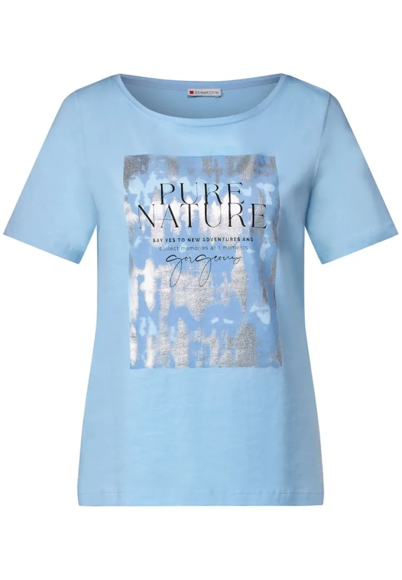 Street One Shirts*T-Shirt mit Folienprint light splash blue
