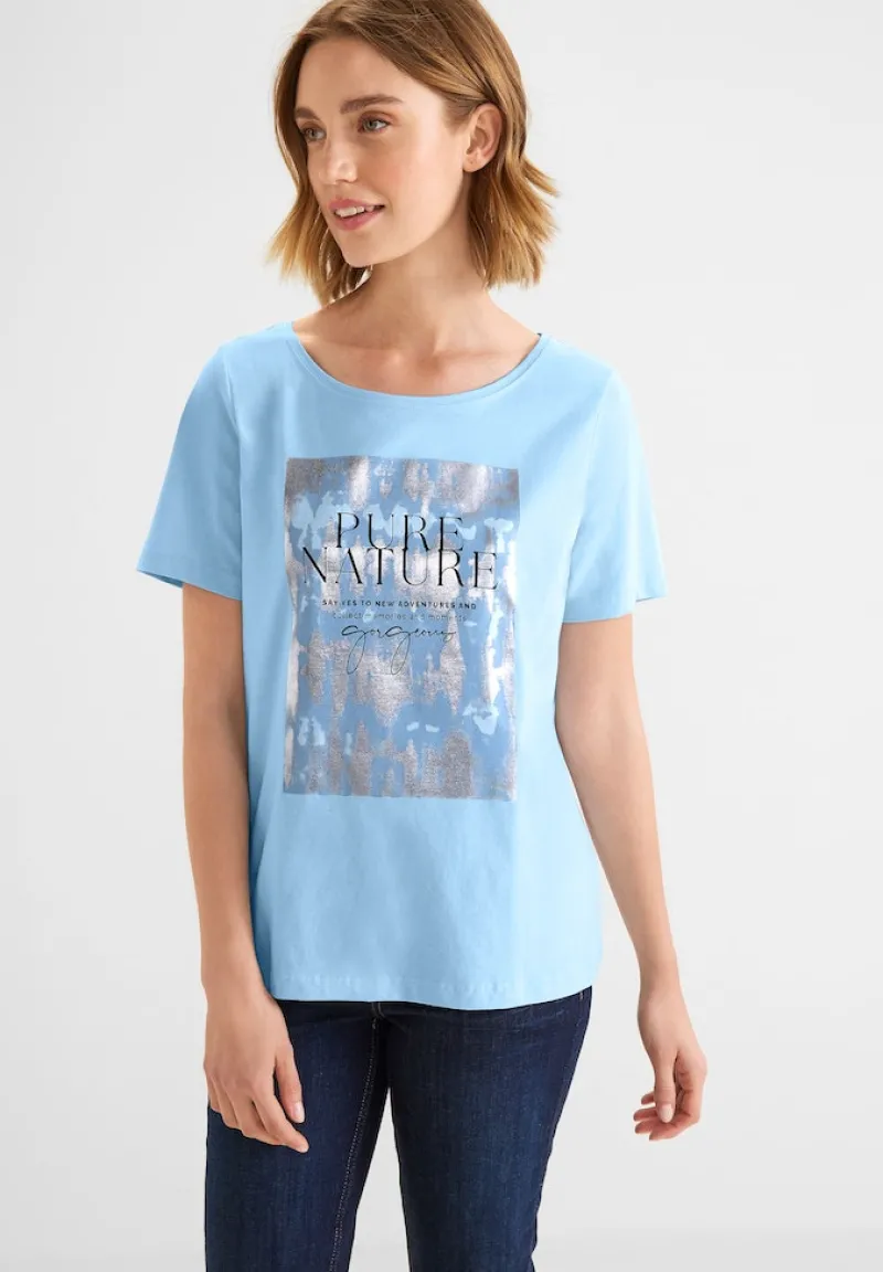 Street One Shirts*T-Shirt mit Folienprint light splash blue