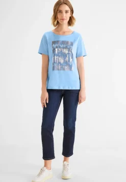 Street One Shirts*T-Shirt mit Folienprint light splash blue