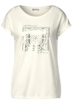 Street One Shirts*T-Shirt mit Folienprint off white