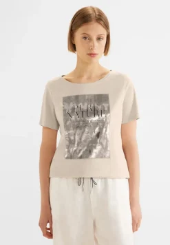 Street One Shirts*T-Shirt mit Folienprint smooth stone sand