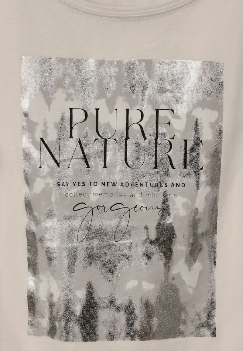 Street One Shirts*T-Shirt mit Folienprint smooth stone sand