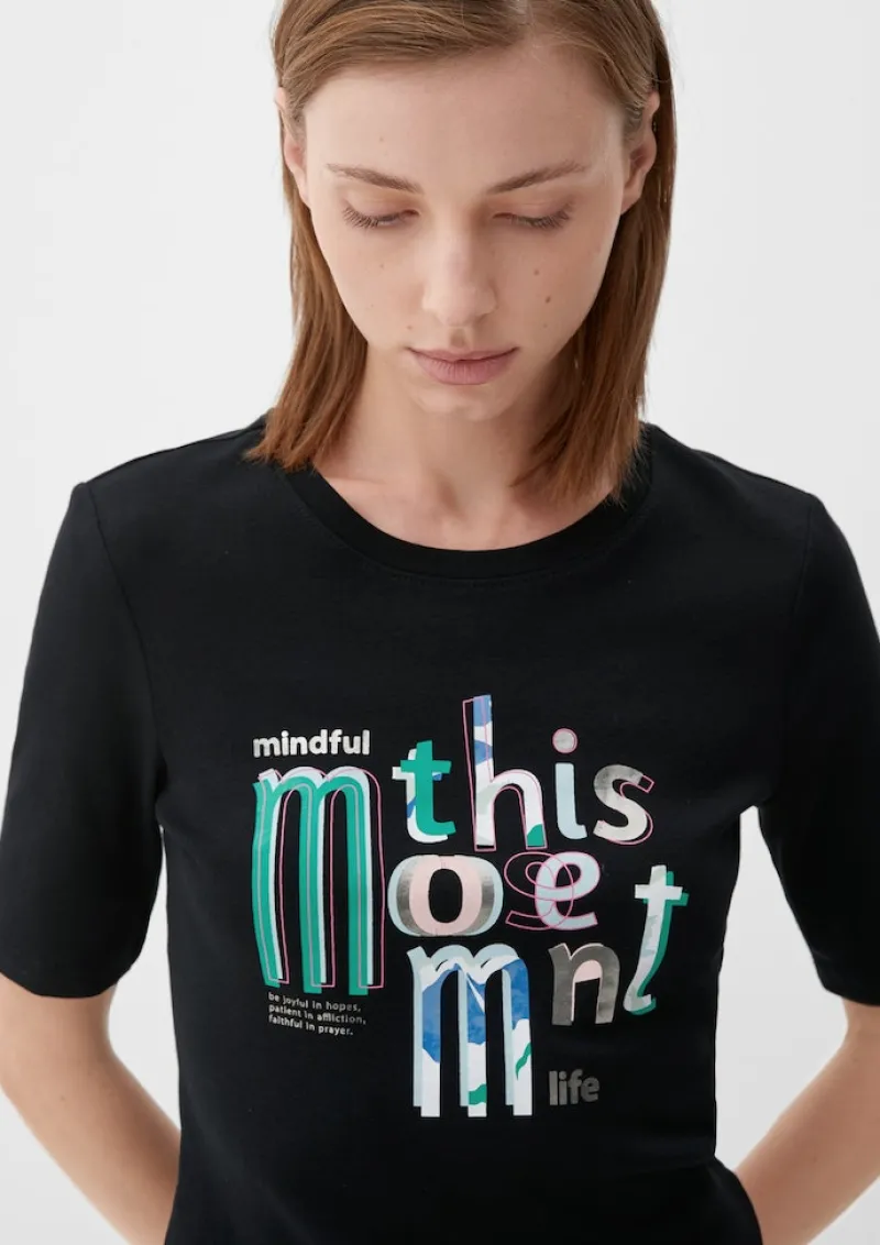 s.Oliver Shirts*T-Shirt mit Frontprint Schwarz