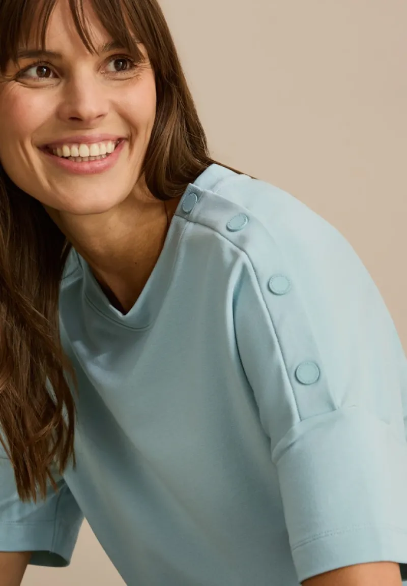 Cecil Shirts*T-Shirt mit Knopfdetail cool salvia green