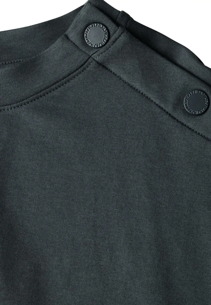 Cecil Shirts*T-Shirt mit Knopfdetail slate khaki