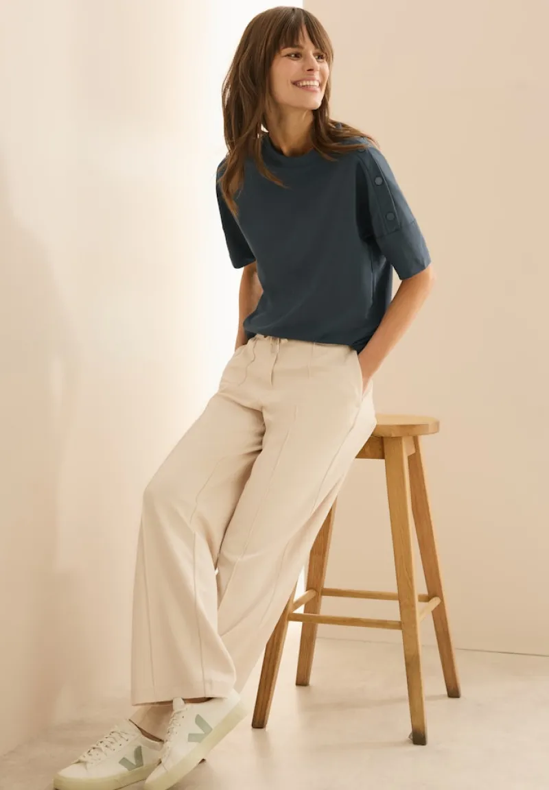 Cecil Shirts*T-Shirt mit Knopfdetail slate khaki