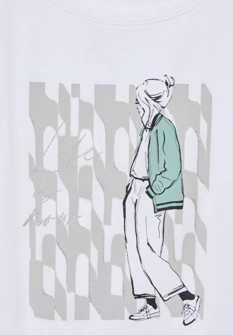 Street One Shirts*T-Shirt mit Lady Print white