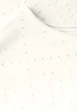 Cecil Shirts*T-Shirt mit Lochmuster vanilla white