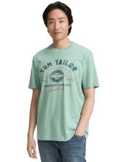 Tom Tailor Shirts|Big Boys*T-Shirt mit Logo-Print dust green
