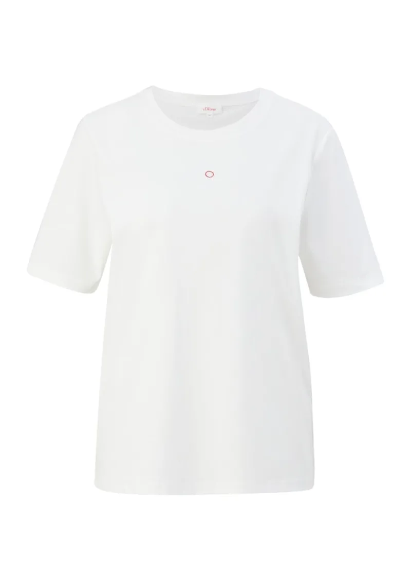 s.Oliver Shirts*T-Shirt mit Logostickerei creme