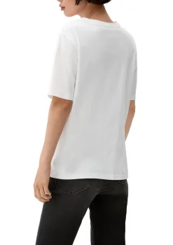 s.Oliver Shirts*T-Shirt mit Logostickerei creme