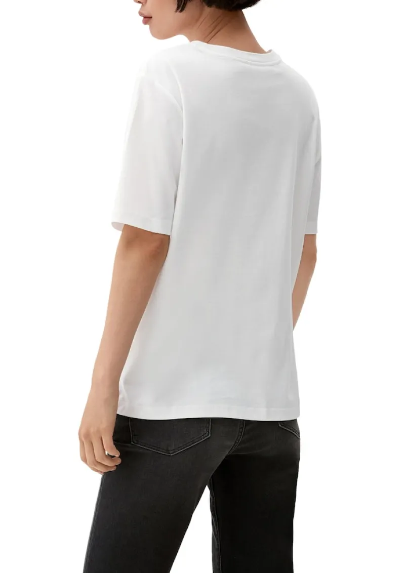 s.Oliver Shirts*T-Shirt mit Logostickerei creme