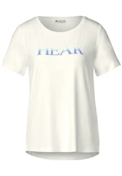 Street One Shirts*T-Shirt mit Pailletten Print off white