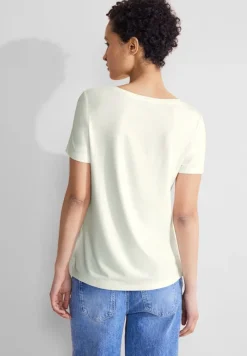Street One Shirts*T-Shirt mit Pailletten Print off white