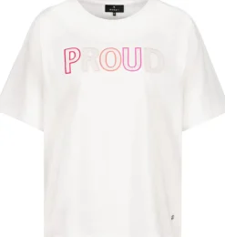 Monari Shirts*T-Shirt mit Pailletten Stickerei off-white