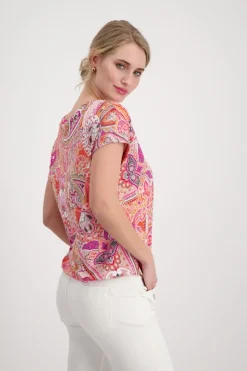 Monari Shirts*T-Shirt mit Paisleymuster apricot gemustert