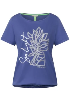 Street One Shirts*T-Shirt mit Partprint lake blue