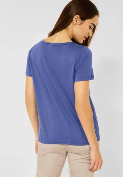 Street One Shirts*T-Shirt mit Partprint lake blue