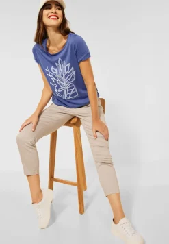 Street One Shirts*T-Shirt mit Partprint lake blue