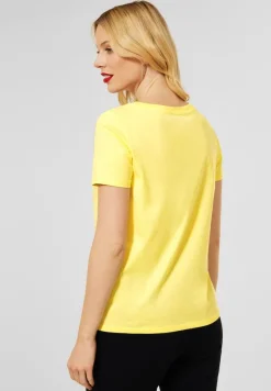 Street One Shirts*T-Shirt mit Partprint merry yellow