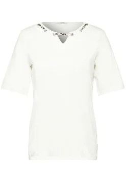Cecil Shirts*T-Shirt mit Print Detail vanilla white