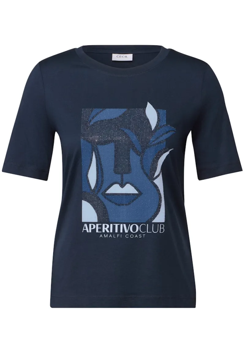 Cecil Shirts*T-Shirt mit Print urban navy blue