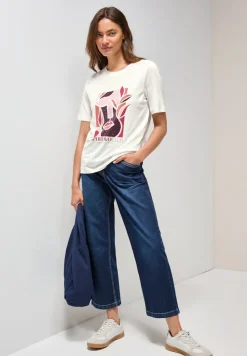 Cecil Shirts*T-Shirt mit Print vanilla white