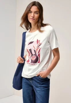 Cecil Shirts*T-Shirt mit Print vanilla white