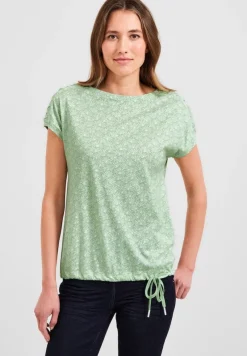 Cecil Shirts*T-Shirt mit Smock Schultern fresh salvia green