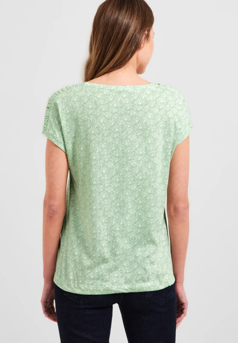 Cecil Shirts*T-Shirt mit Smock Schultern fresh salvia green