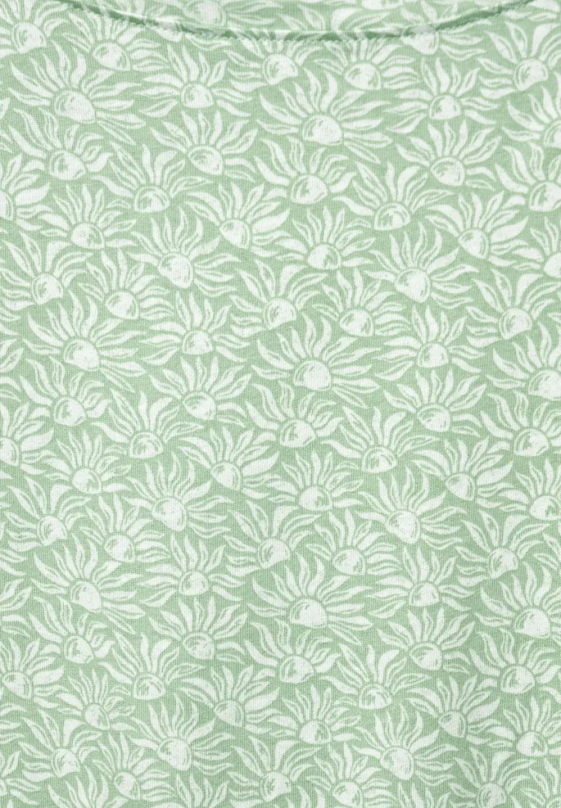 Cecil Shirts*T-Shirt mit Smock Schultern fresh salvia green