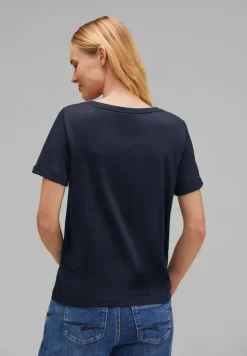 Street One Shirts*T-Shirt mit Steinchendetails deep blue