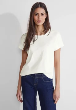 Street One Shirts*T-Shirt mit Stickerei off white