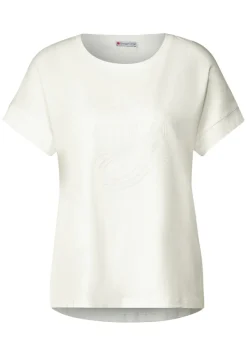 Street One Shirts*T-Shirt mit Stickerei off white