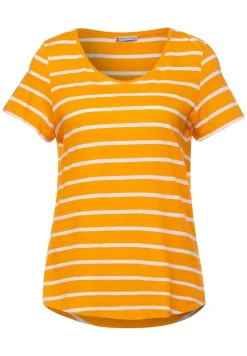 Street One Shirts*T-Shirt mit Streifen Print sunset yellow