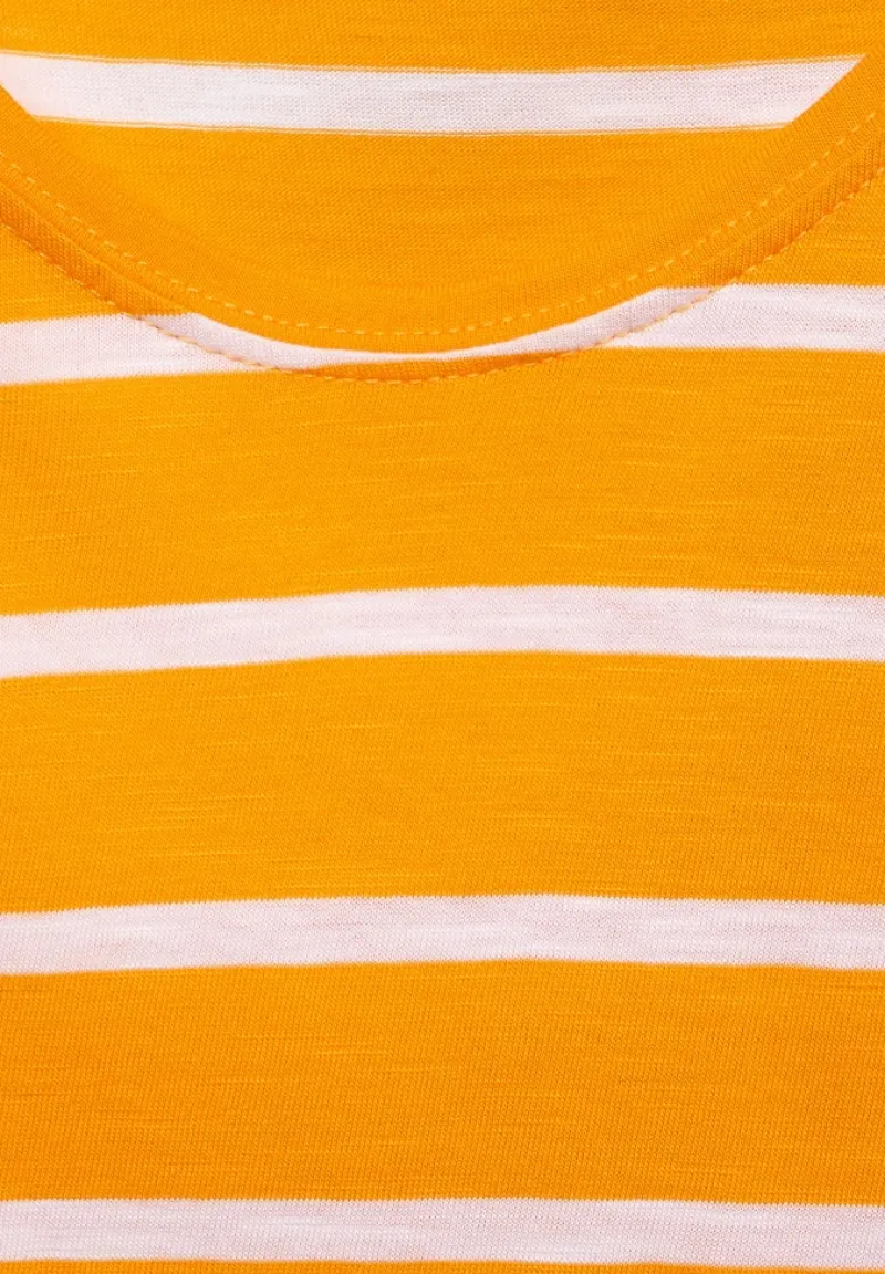 Street One Shirts*T-Shirt mit Streifen Print sunset yellow