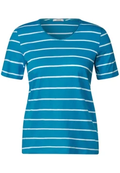 Cecil Shirts*T-Shirt mit Streifenmuster caribbean blue